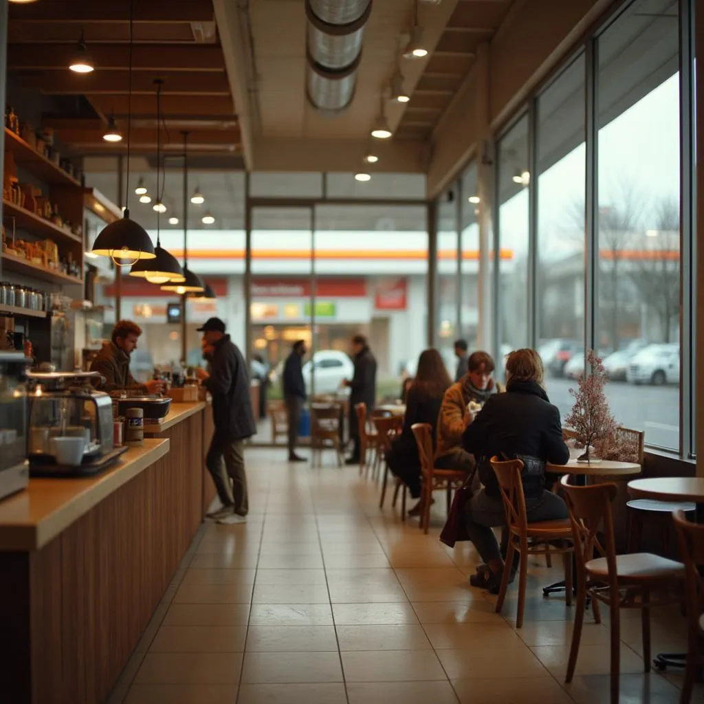 Cafetería en estación de servicio